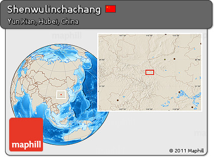 Shaded Relief Location Map of Shenwulinchachang