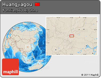 Shaded Relief Location Map of Huangjiagou