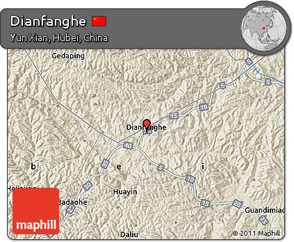 Shaded Relief Map of Dianfanghe