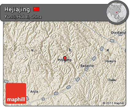 Shaded Relief Map of Hejiajing