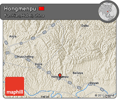 Shaded Relief Map of Hongmenpu