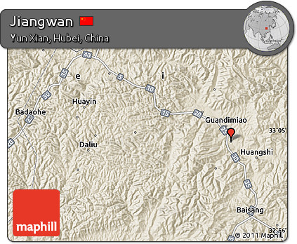 Shaded Relief Map of Jiangwan