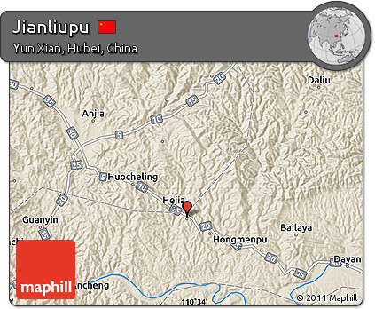 Shaded Relief Map of Jianliupu