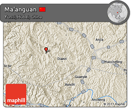 Shaded Relief Map of Ma'anguan