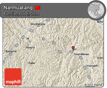 Shaded Relief Map of Nanhuatang