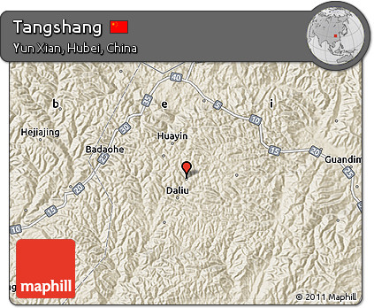 Shaded Relief Map of Tangshang