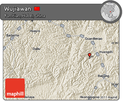 Shaded Relief Map of Wujiawan