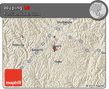 Shaded Relief Map of Wuping