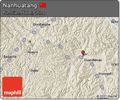 Shaded Relief Map of Nanhuatang