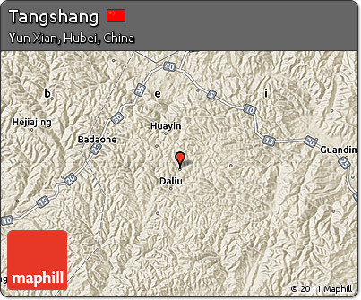 Shaded Relief Map of Tangshang