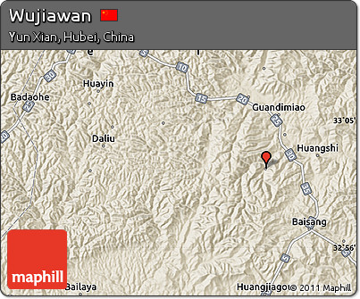 Shaded Relief Map of Wujiawan