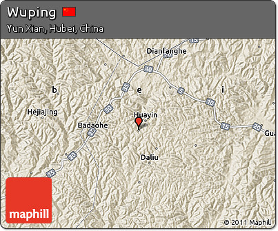 Shaded Relief Map of Wuping