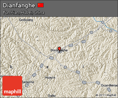 Shaded Relief Map of Dianfanghe
