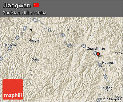 Shaded Relief Map of Jiangwan