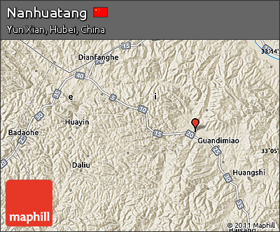 Shaded Relief Map of Nanhuatang