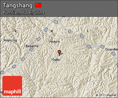 Shaded Relief Map of Tangshang