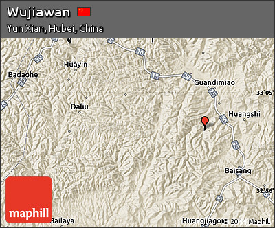 Shaded Relief Map of Wujiawan