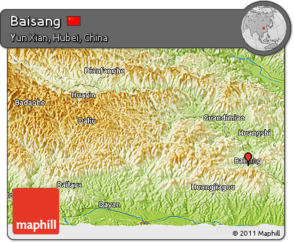 Physical Panoramic Map of Baisang