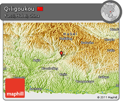 Physical Panoramic Map of Qiligoukou
