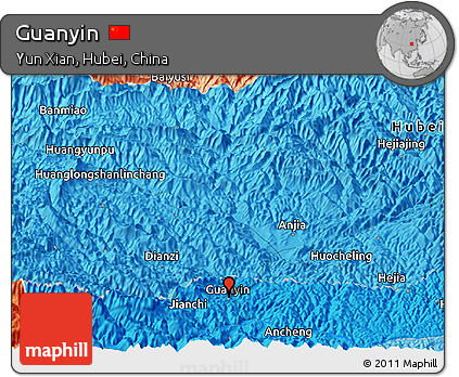 Political Panoramic Map of Guanyin
