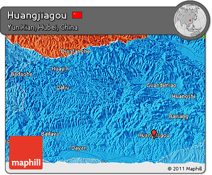 Political Panoramic Map of Huangjiagou