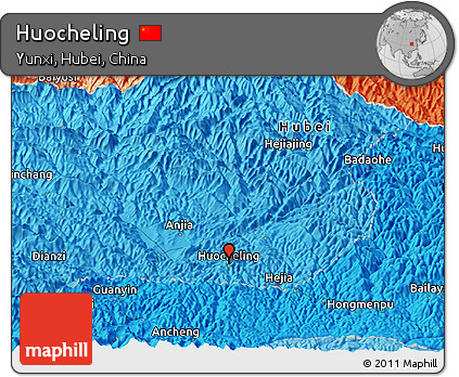 Political Panoramic Map of Huocheling