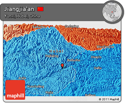 Political Panoramic Map of Jiangjia'an