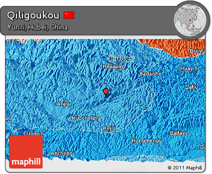 Political Panoramic Map of Qiligoukou