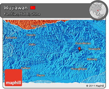 Political Panoramic Map of Wujiawan