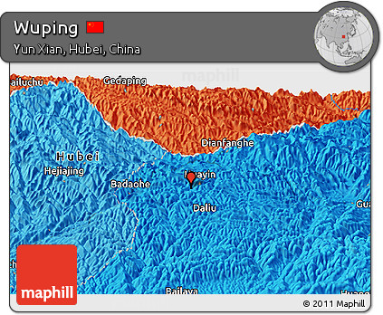 Political Panoramic Map of Wuping