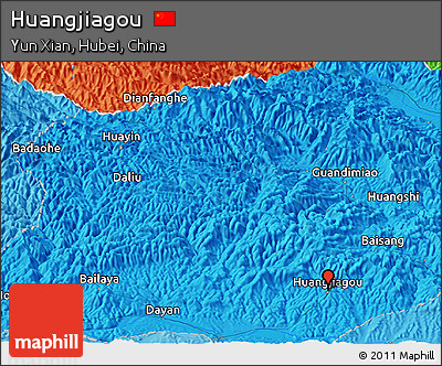 Political Panoramic Map of Huangjiagou