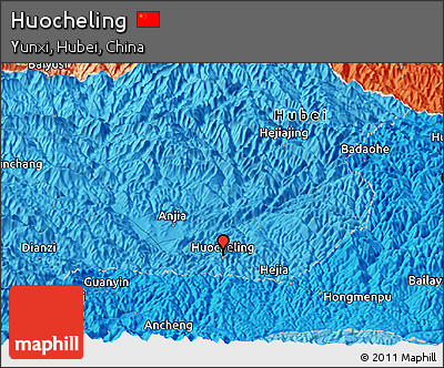 Political Panoramic Map of Huocheling
