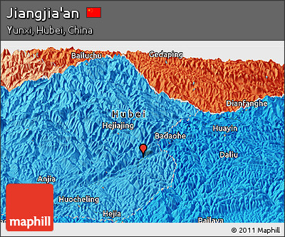Political Panoramic Map of Jiangjia'an