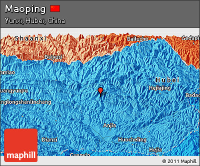 Political Panoramic Map of Maoping
