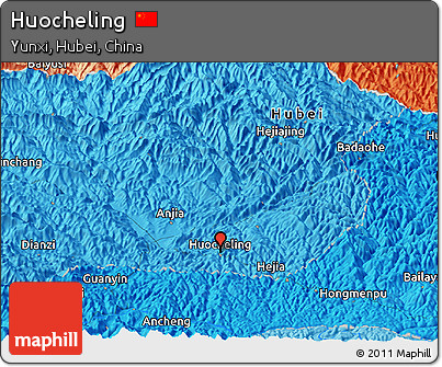 Political Panoramic Map of Huocheling