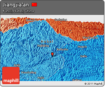 Political Panoramic Map of Jiangjia'an
