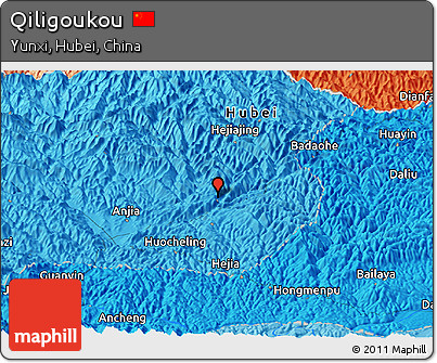 Political Panoramic Map of Qiligoukou