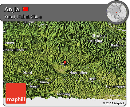 Satellite Panoramic Map of Anjia