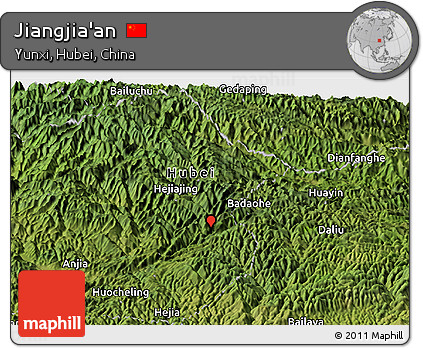 Satellite Panoramic Map of Jiangjia'an