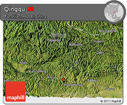 Satellite Panoramic Map of Qingqu