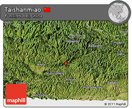 Satellite Panoramic Map of Taishanmiao