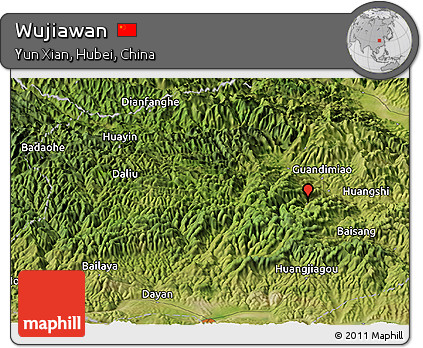 Satellite Panoramic Map of Wujiawan
