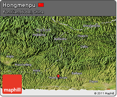 Satellite Panoramic Map of Hongmenpu
