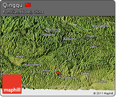 Satellite Panoramic Map of Qingqu