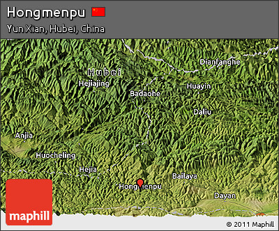 Satellite Panoramic Map of Hongmenpu