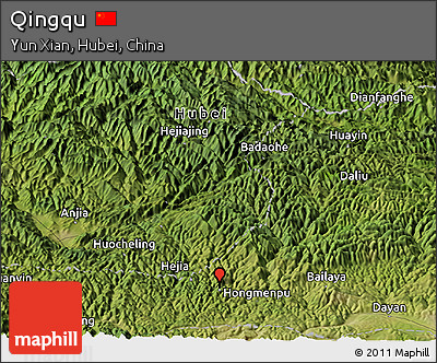 Satellite Panoramic Map of Qingqu