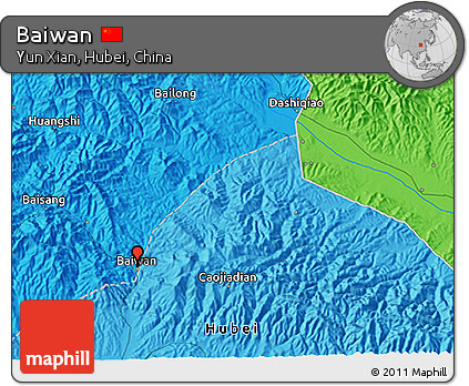 Political 3D Map of Baiwan