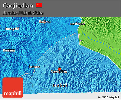 Political 3D Map of Caojiadian