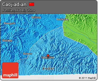 Political 3D Map of Caojiadian