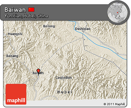 Shaded Relief 3D Map of Baiwan